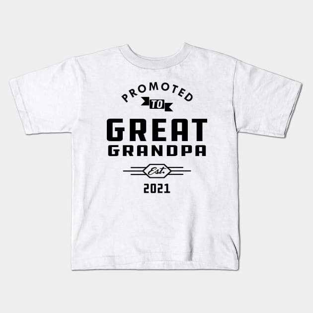 New Great Grandma - Promoted to great grandpa est. 2021 Kids T-Shirt by KC Happy Shop